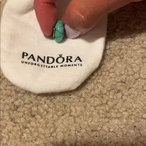 Turquoise and Green triangles Pandora charm